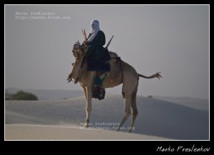Lone Tuareg in the desert Lone Tuareg in the desert