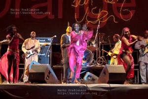 Baaba Maal (Senegal) performing at Festival sur le Niger in Segou, Mali on Friday, February 5 2010. Photo by Marko Preslenkov.