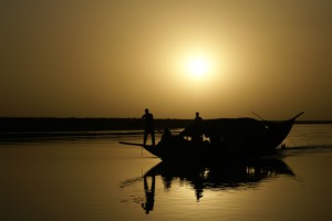 Peaceful moments on the Niger river. Peaceful moments on the Niger river.