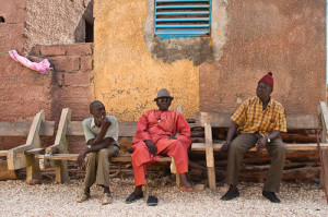 Elders resting in village of Fadiouth Elders resting in village of Fadiouth